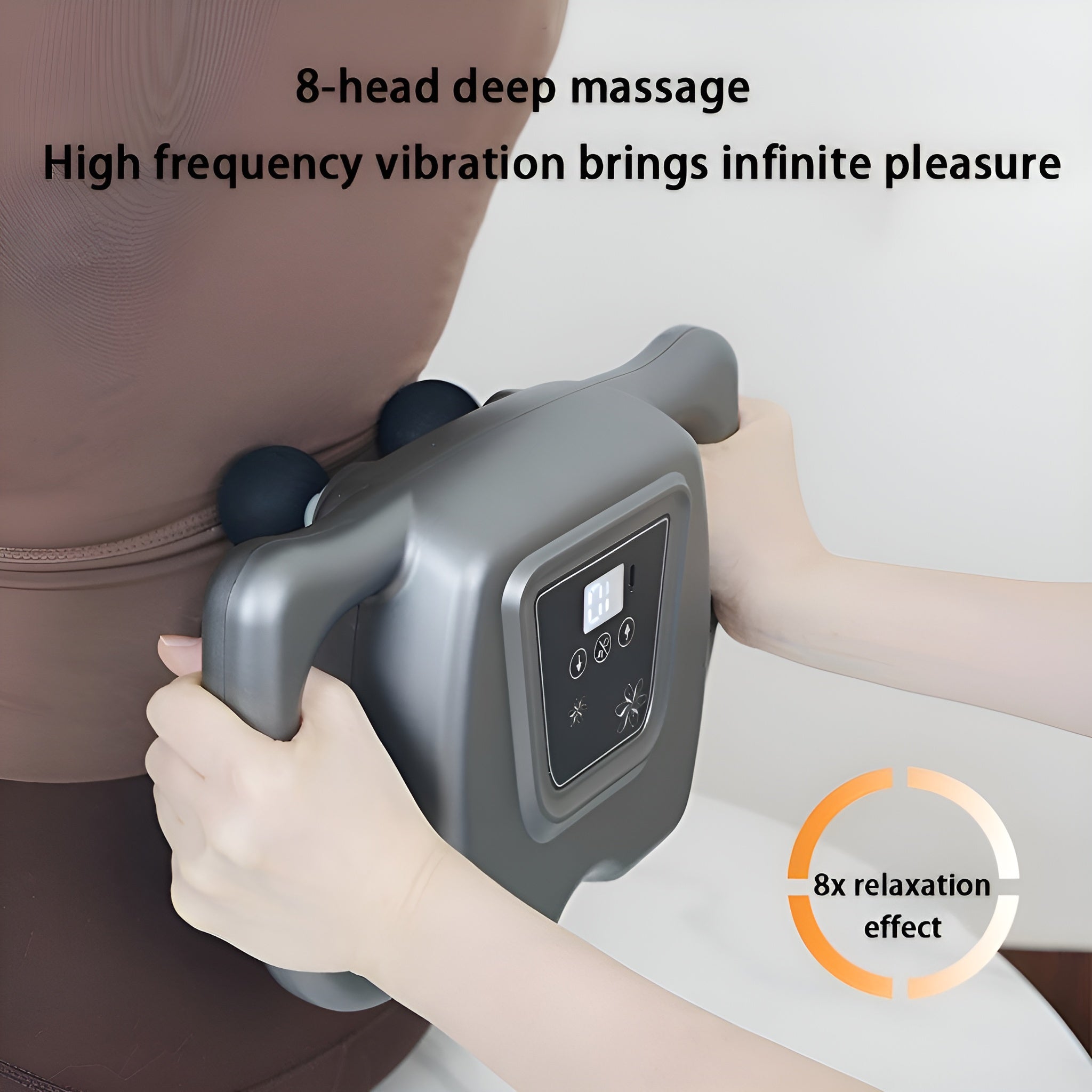 Professional Portable Electric Massager High Quality 8-Head Deep Tissue Fascial Gun Large Deep Coverage for Body Vibration