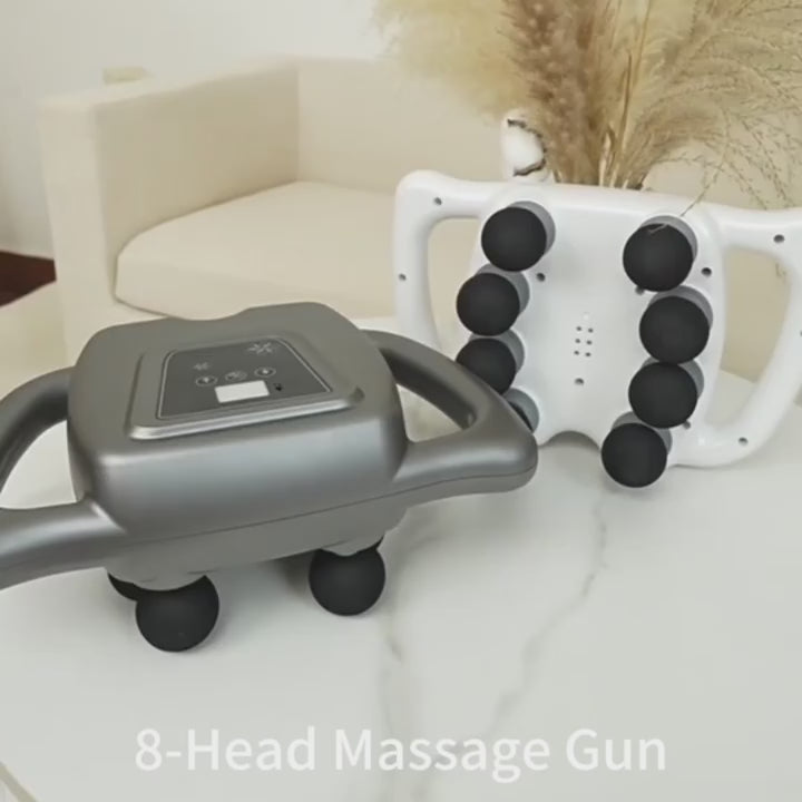 Professional Portable Electric Massager High Quality 8-Head Deep Tissue Fascial Gun Large Deep Coverage for Body Vibration